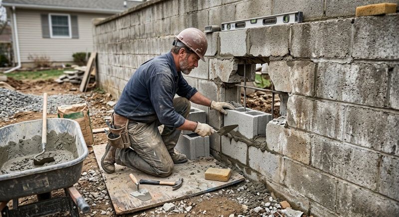 Cinder Block Wall Repair in Orange County, FL